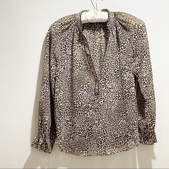 RACHEL RACHEL ROY Sheer Leopard Print Blouse - Picture 1 of 7